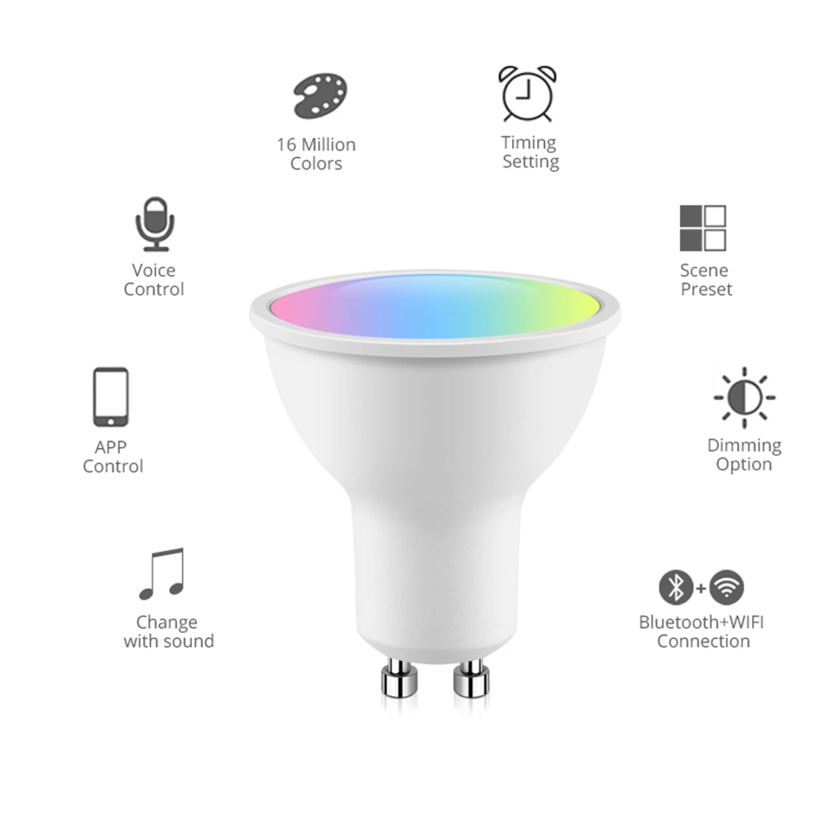 Лампа светодиодная GU10 с Wi-Fi и поддержкой 5 Вт