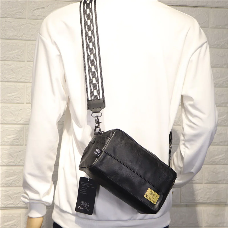 

young men and women cross small square bag trendy men's Single Shoulder Messenger backpack Korean men's bag