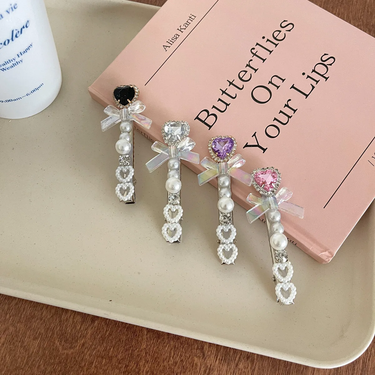 

Magic Stick Hair Clip Summer Charm Cute Heart Alligator Clip Pearl Bow Hairpin Barrette Hair Accessories for Women Kids Headwear