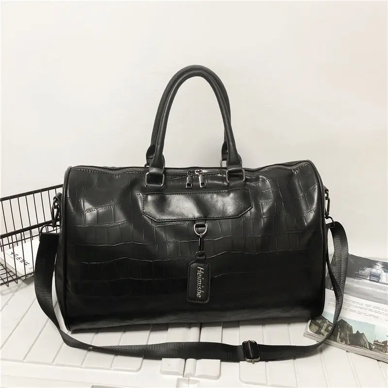 Luxury Soft Leather Men and Women Travel Bag Large Capacity Shoulder Bag Portable Male Tote Handbags Fashion Luggage Duffel Bag