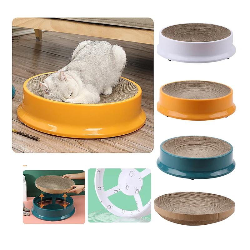 

Funny Claw Grinder Corrugated Paper Kitten Bed Round Cat Scratching Board Toy Wear-resistant Scratcher Can Replace Nest for Cats