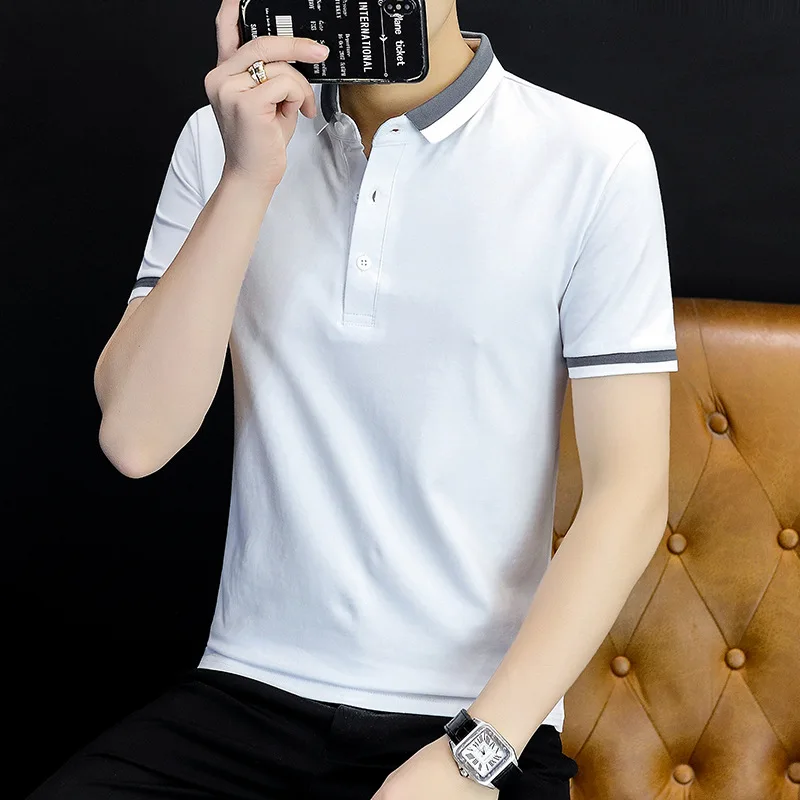 

2022 Men's Summer New Short-Sleeved T-shirt Youth Casual Polo Collar Polo Shirt
