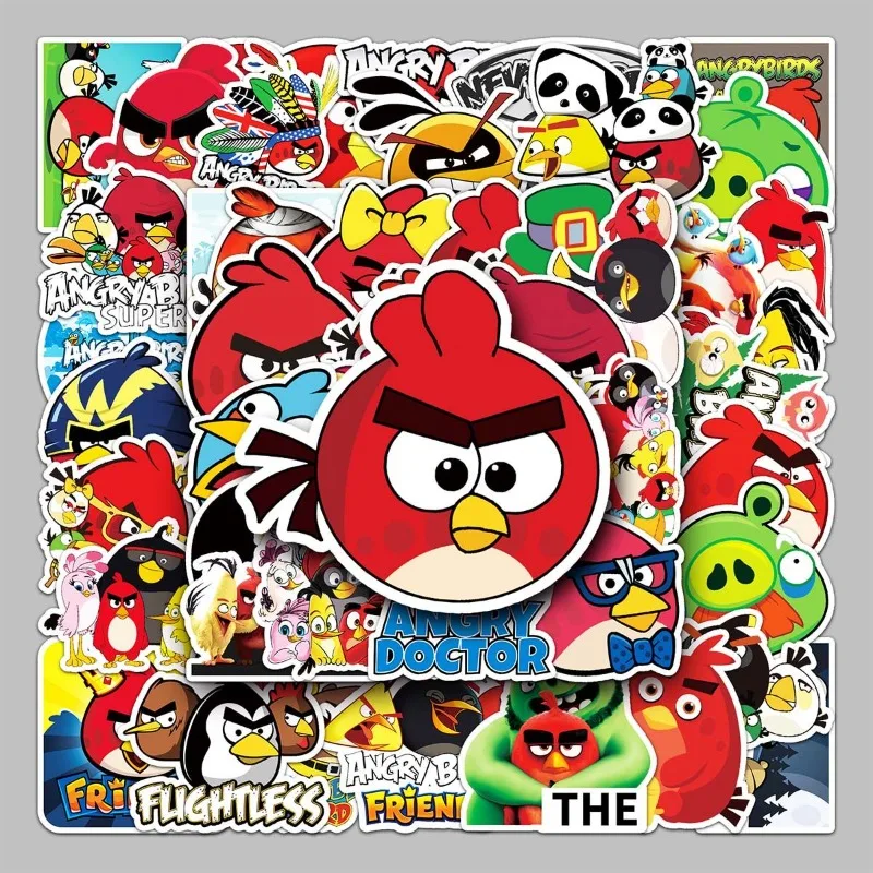 

Angry Birds animation peripheral graffiti cartoon stickers game children's water cup suitcase notebook notebook paper-proof