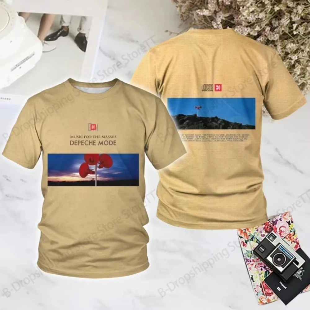 Фото Новая футболка с 3D-принтом группы New Rock Depeche Mode, модная спортивная футболка большого размера для мужчин, уличная футболка с принтом альбома для детей и женщин №1