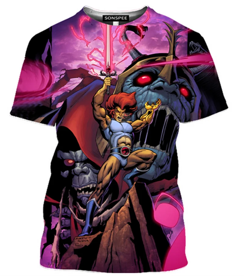 

2023 Classic Cartoon T Shirts For Men Fashion 3D Printed Thundercats High Quality Children T-shirt Overszied Short Sleeve Tops