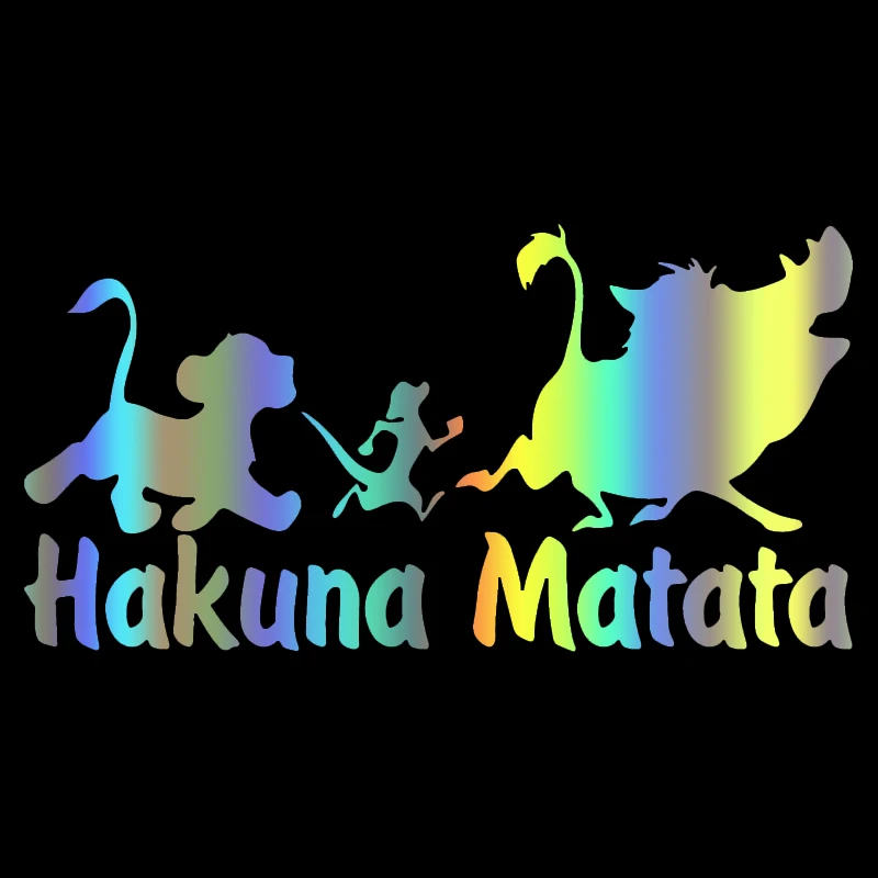 

Автомобильные наклейки Hakuna Matata, животные, мотоциклетные декоративные аксессуары, индивидуальные креативные водонепроницаемые виниловые наклейки, 19 см