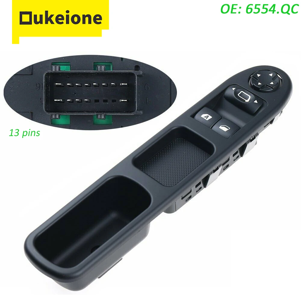 

Электрический переключатель стеклоподъемника, кнопка регулятора для Peugeot 207 Citroen C3 Picasso Master, переключатель управления стеклом 6554.QC 6554QC