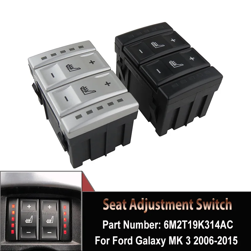 

Seat Heating Button Control Switch For Ford S-MAX / Galaxy MK 3 2006-2015 Mondeo MK 4 6M2T-19K314-AC 6M2T19K314AC BS7T19K314AB
