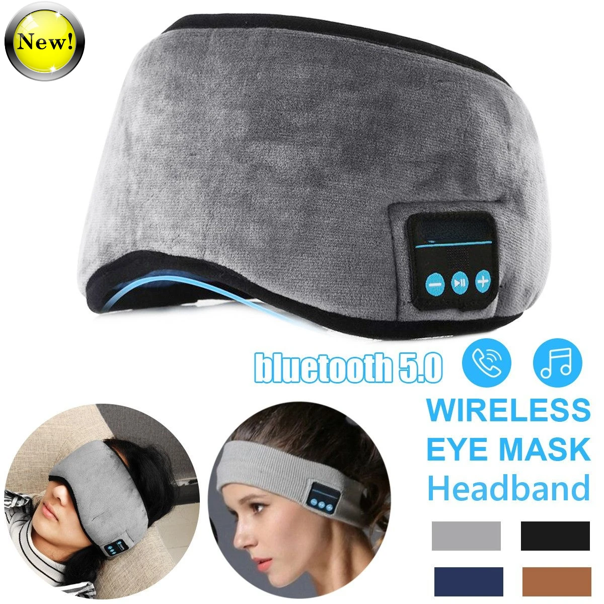 

Наушники NEW2022 bluetooth 5,0, маска для сна, музыкальный проигрыватель/спортивная повязка на голову, дорожная гарнитура, динамики со встроенным мик...