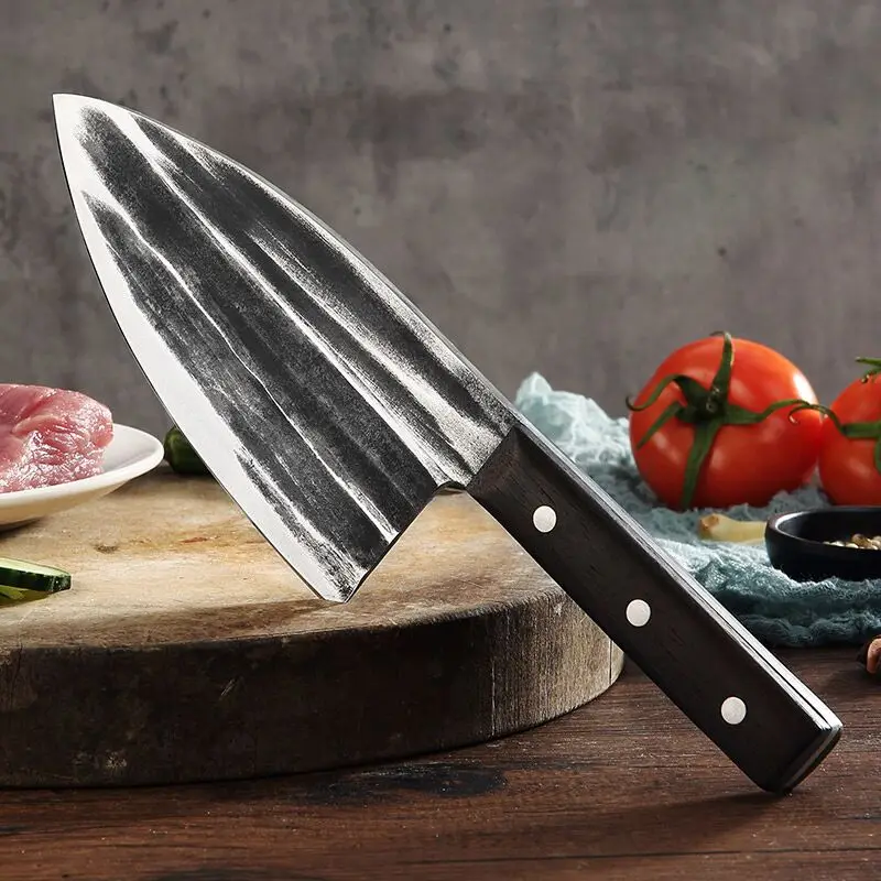 

Forged Chinese Cleaver Handmade Chopper Chef Stainless Steel Knife Professional Kitchen Knives Meat Vege Slicer Chopping Knife