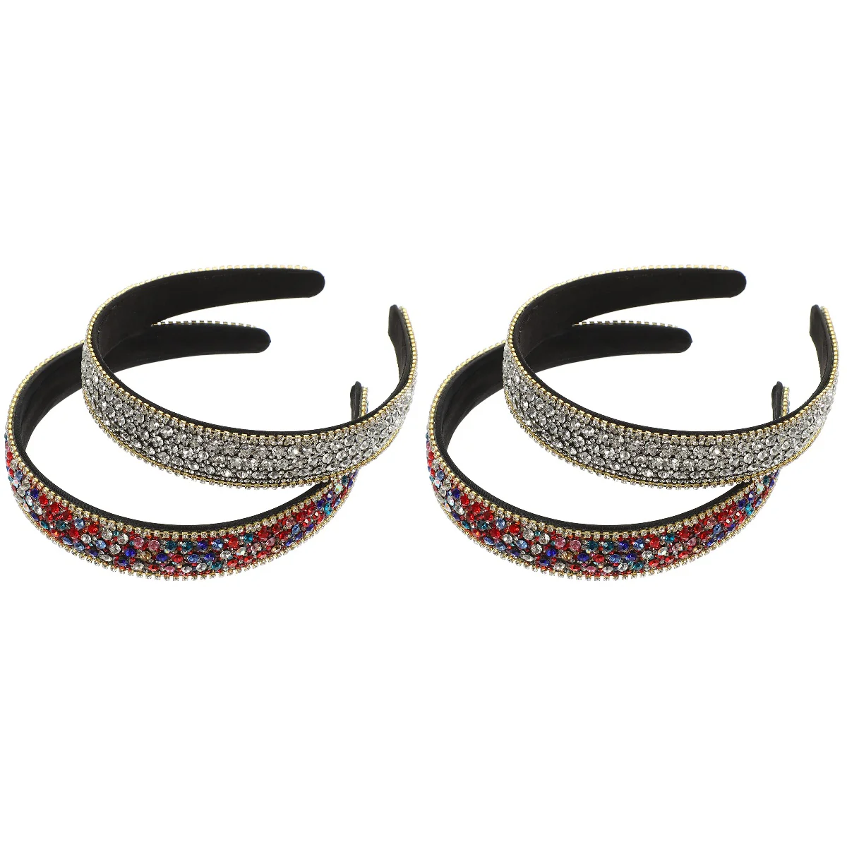 

Rhinestone Studded Headband Puffy Embellished Headbands Women Padded Statement Cloth Womens Fashion