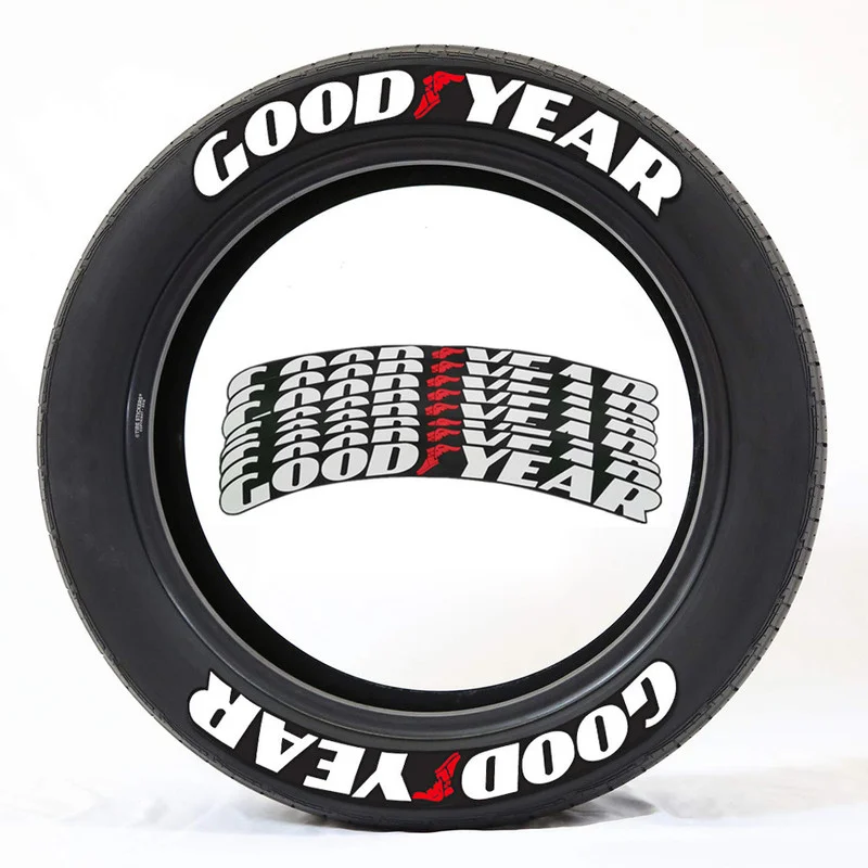 3D Cool Car Letter Sticker and Decals for GOOD YEAR Lettering Wheel Logo Tyre Stickers Decoration Installed on The Tires