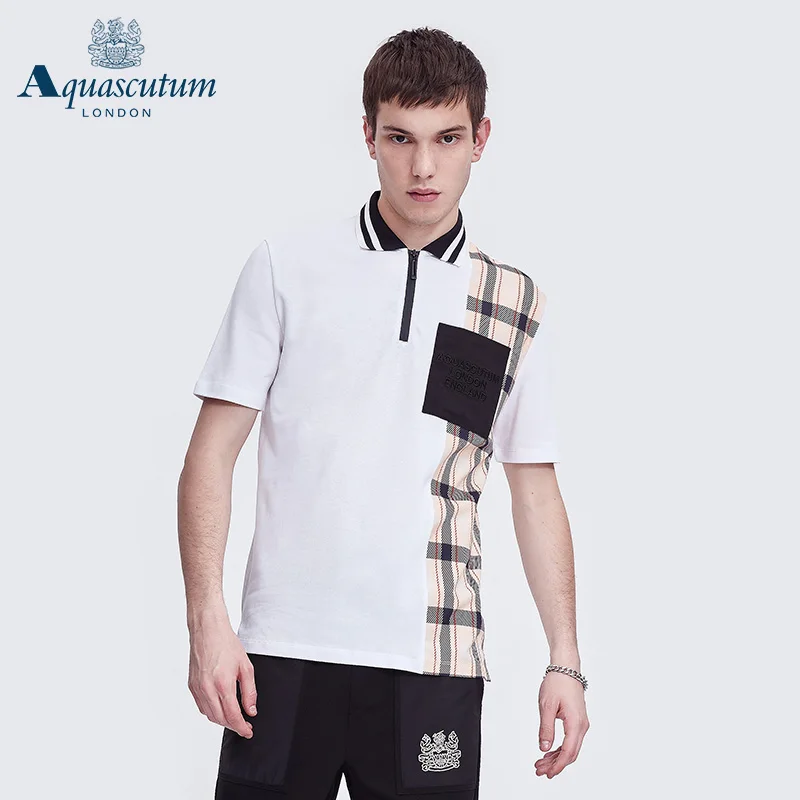 

Мужская рубашка-поло Aquascutum, с коротким рукавом, с принтом, весна-лето 2022