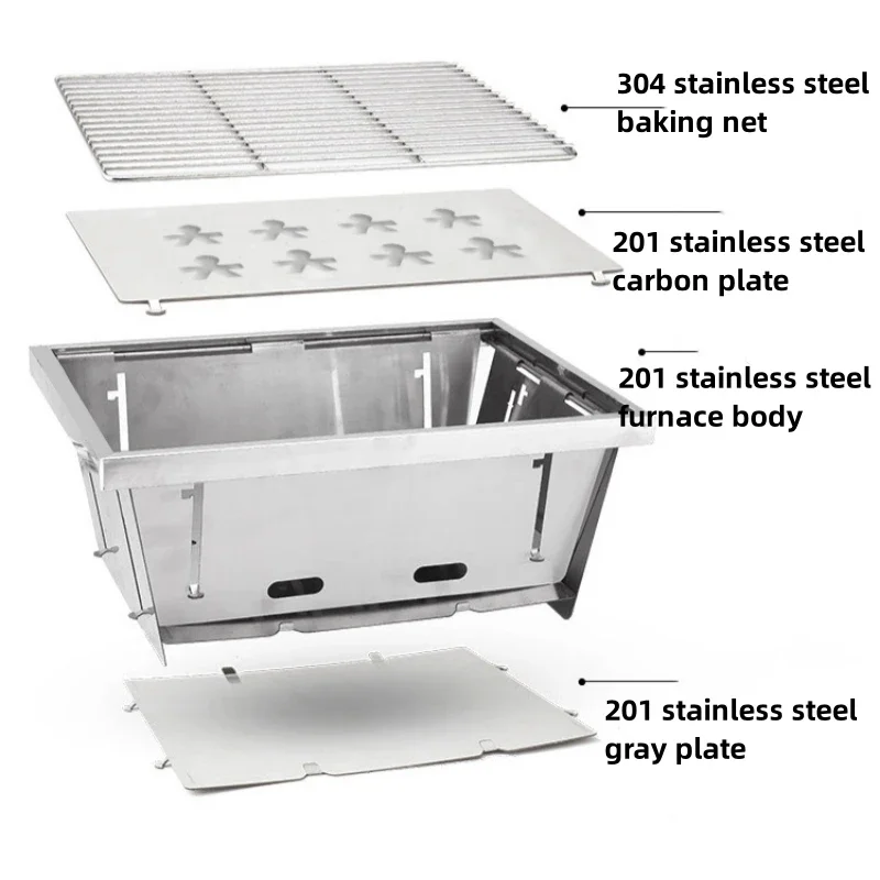 Складной гриль для барбекю из нержавеющей стали