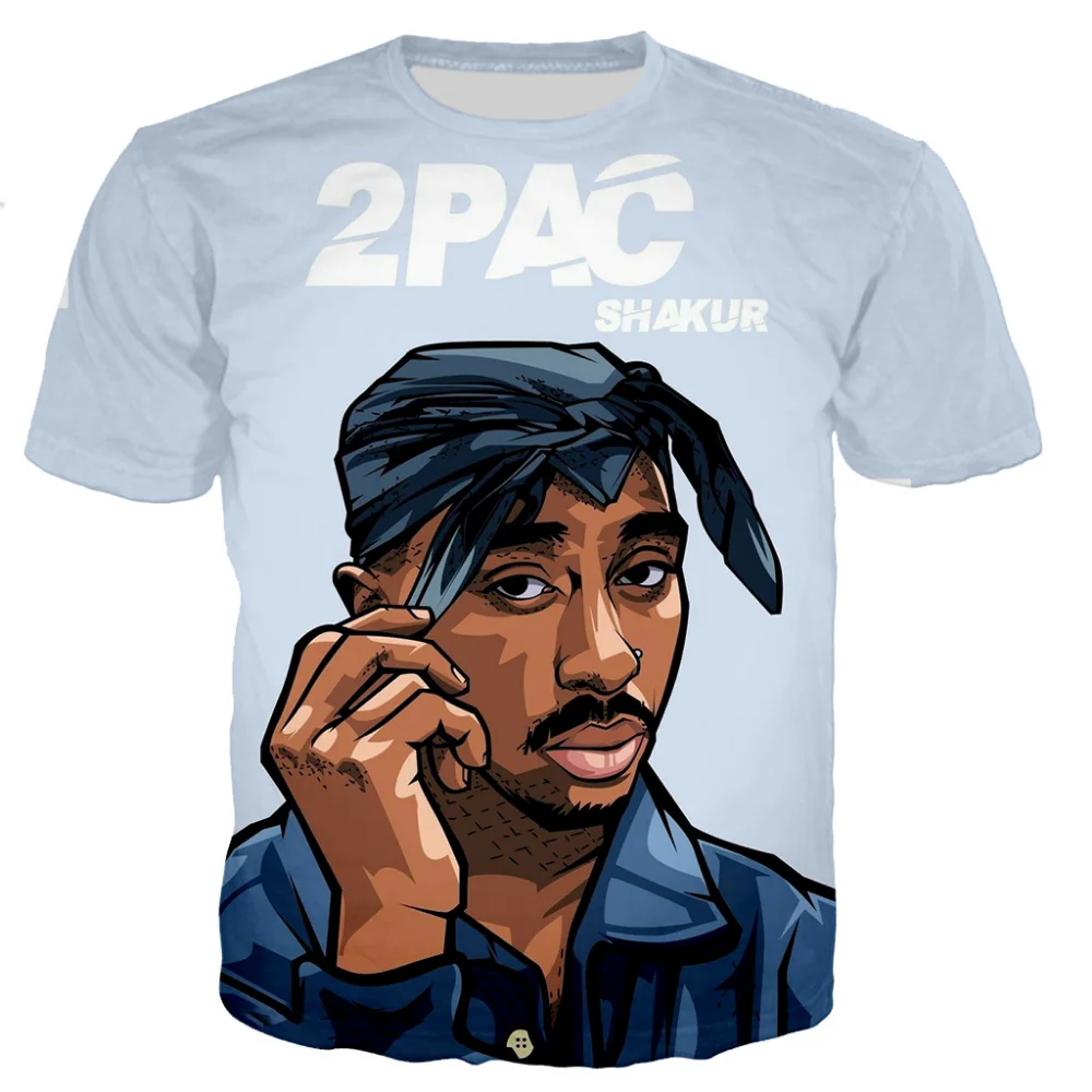 

Fashion Men Women Tupac 3D Printed T-shirt Rapper Star 2Pac T-shirts Harajuku Style T Shirts Casual Tee Tops