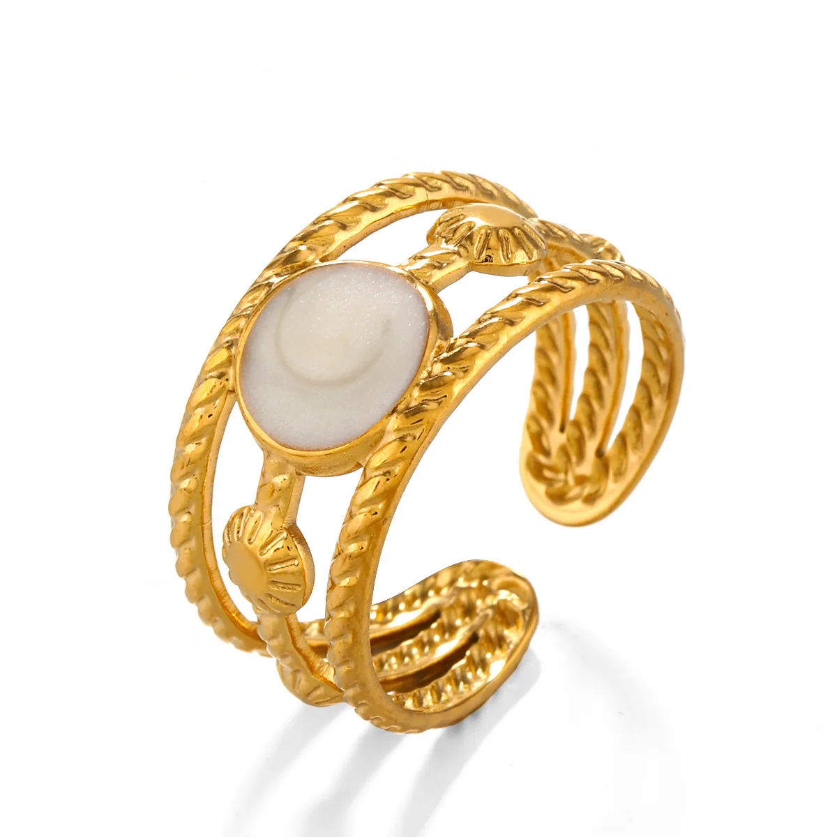 Кольцо из нержавеющей стали с капающим маслом 18 К