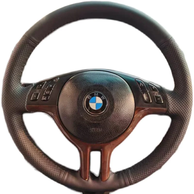 

DIY Hand Sewn Leather Car Steering Wheel Cover for BMW 2004 Old E46m6 Old X5 Car Accessories
