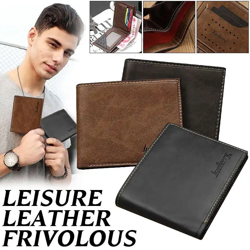 

2022 New Vintage Men's Faux Leather Thin Wallet Credit ID Card Holder Slim Coin Purse Pocket Male Leather Wallet Purse Function