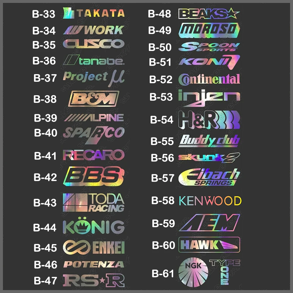 Набор стикеров для гоночных спонсоров комплект из 15 отражающих виниловых