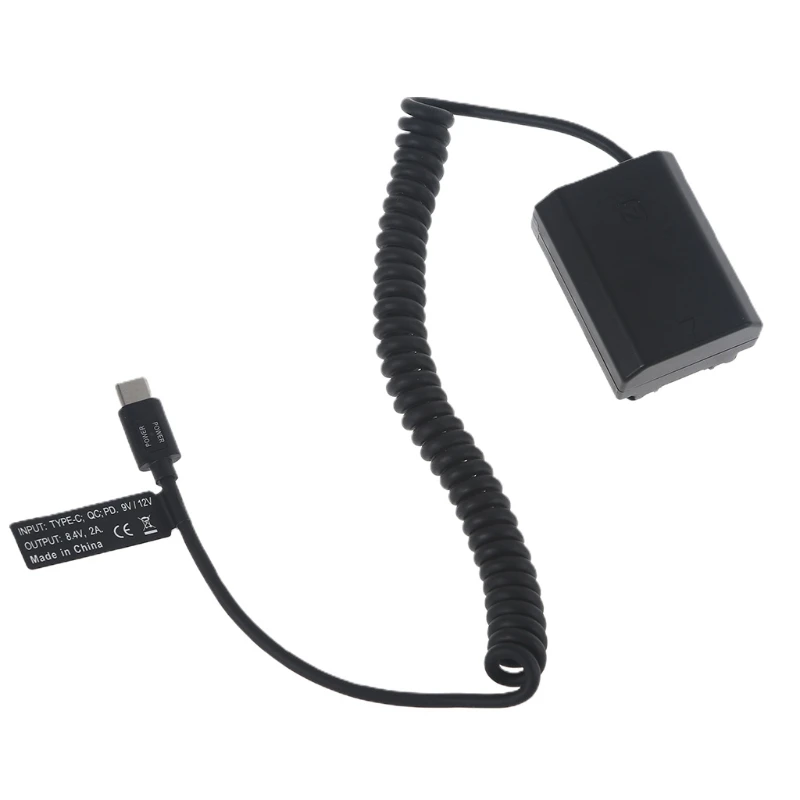 

Внешний аккумулятор USB Type-C, кабель адаптера питания для выходной постоянного тока, искусственная батарея, совместимая с A7C A7III A7RIII A7SIII