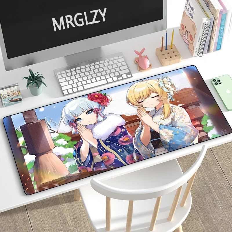 

Hot Sale Cute Girl Ayaka Anime Mouse Pad Genshin Impact Large Mousepads Gaming Accessoroes Laptop Mechanical Keyboard Desk Mat