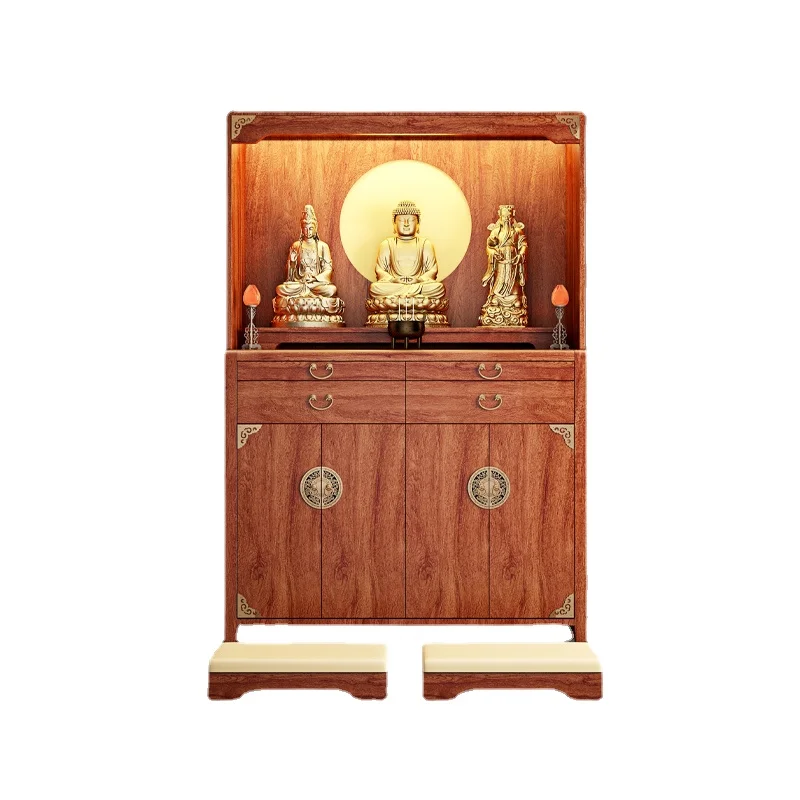 

ZF Household Altar Solid Wood Buddha Shrine Guanyin Worship Table God of Wealth Cabinet Altar Cabinet Bodhisattva
