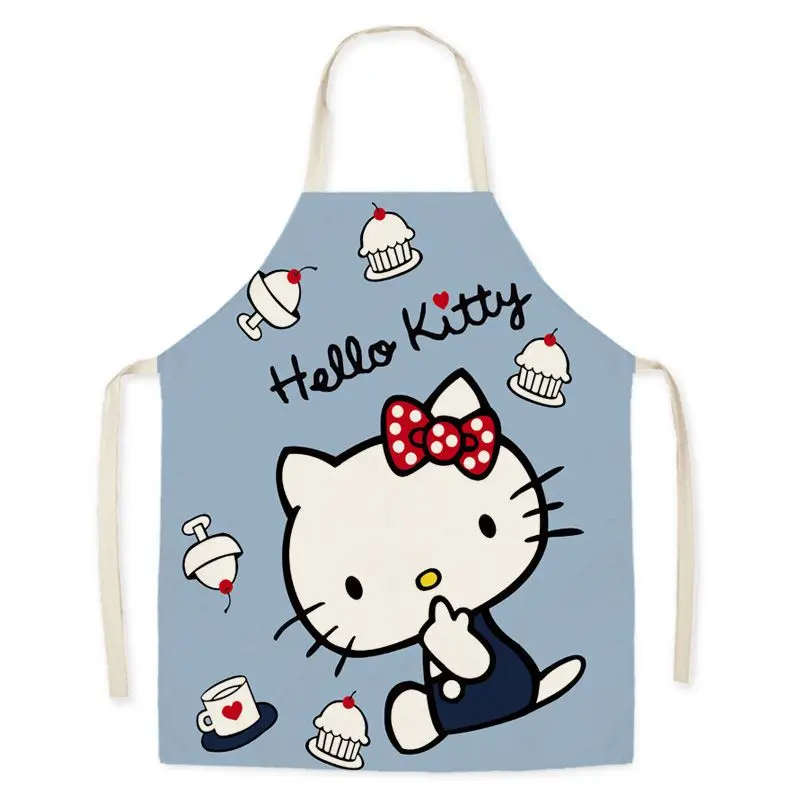 Sanrio новый фартук без рукавов Hello Kitty милый мультяшный кавайный тканевый домашний