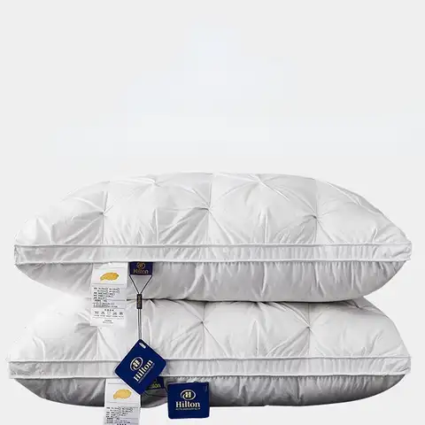 Пуховая подушка 100%, подушка с белыми гусиными перьями, подушка с сердцевиной для пятизвездочных отелей, хлопковая Подушка для сна с поддерж...