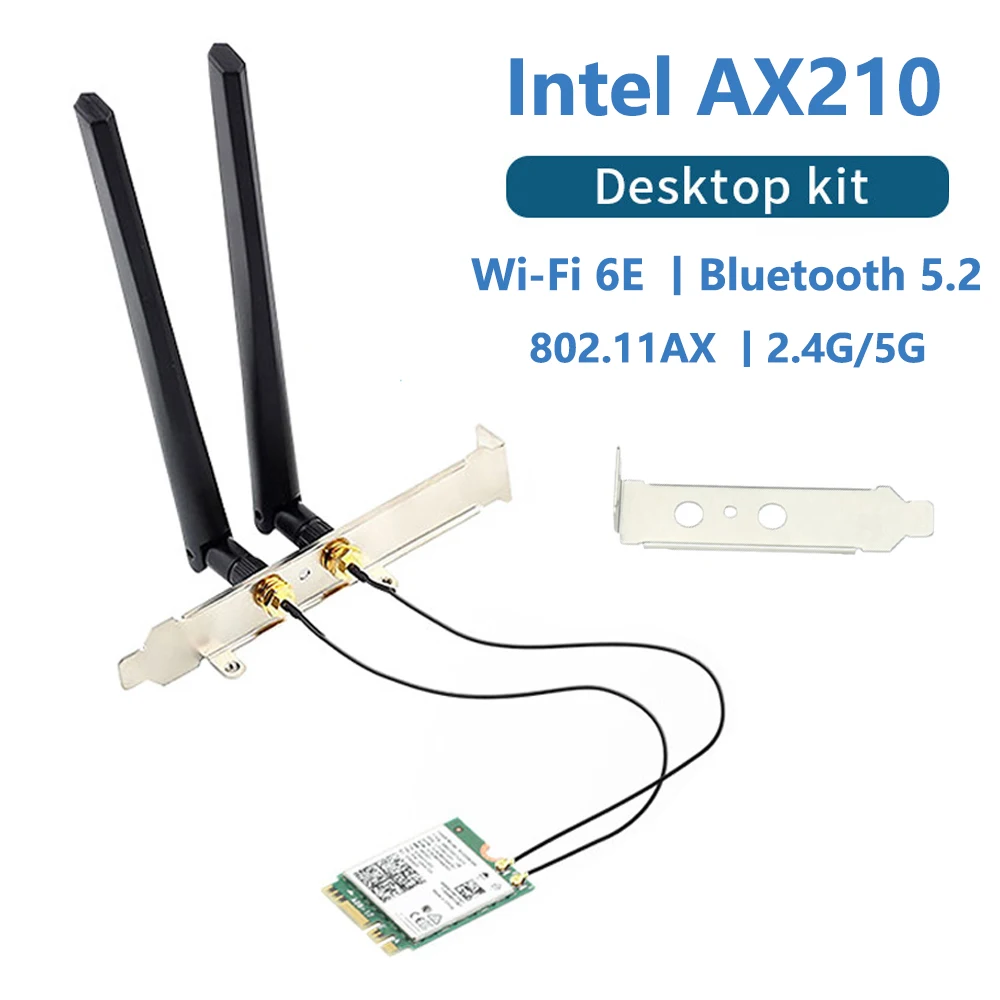 Скидка Wi-Fi 6e Intel Ax210, 5374 Мбит/с, Bluetooth 5,2, 10 дБи, антенна 802.11ax 2,4g/5 ГГц/6 ГГц, Ax210ngw, Wi-Fi 6 Ax200