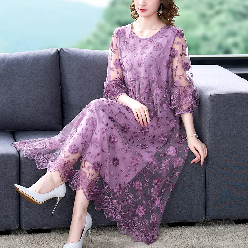 

Retro Dress Women's Summer 2022 New Large Size Loose Tight Casual Printed Skirt High-end Temperament Party Clothing Vestidos