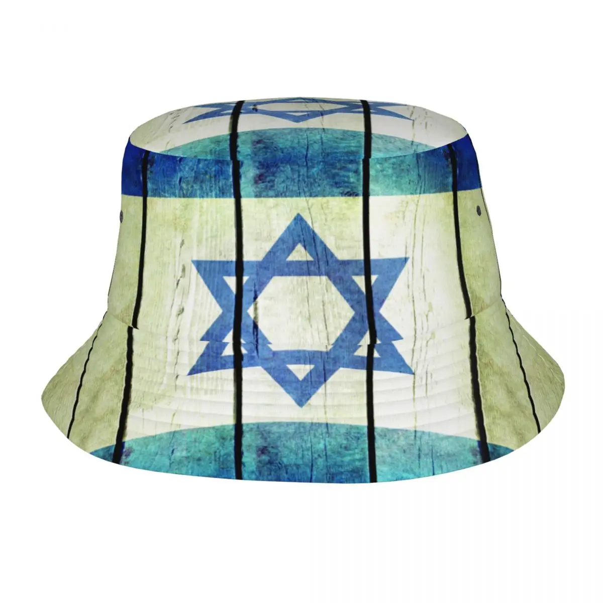 

2023 новая Рыбацкая Шляпа Унисекс модная кепка Боб из Израиля деревянный Флаг Гранж в стиле хип-хоп Панама ветрозащитная уличная Панама