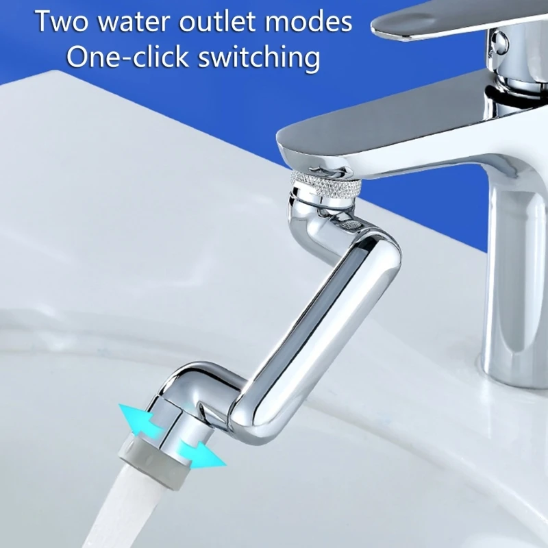 

Large-Angle Rotating Faucet Filter Faucet with 2 Water Outlet Modes Bathroom Sink Sprayer Attachment Portable Washing Y5GB