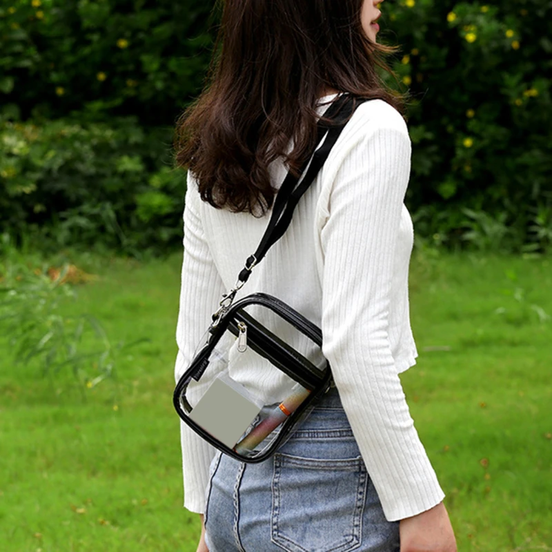 

Fashion Women Transparent Letter Pattern Shoulder Bag Fashion Women Messenger Handbag Composite Tote Storage Bags For Girl