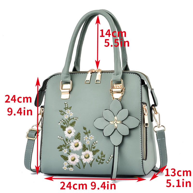Модная Сумка Через Плечо С Цветочным Принтом Съемный Ремень Застежка-молния