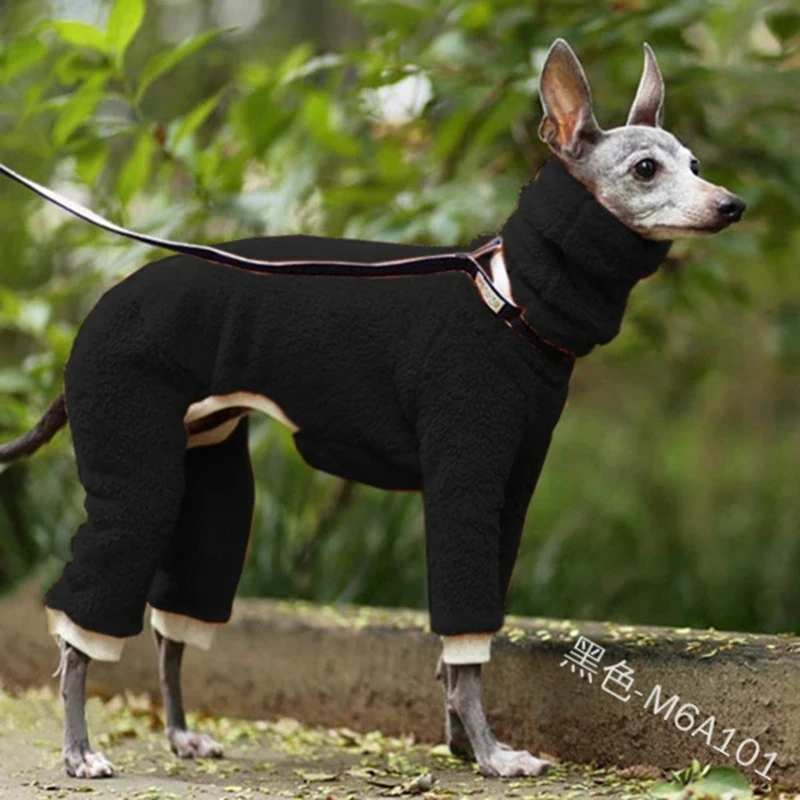 Теплый флисовый комбинезон для собак одежда длинный воротник куртка больших