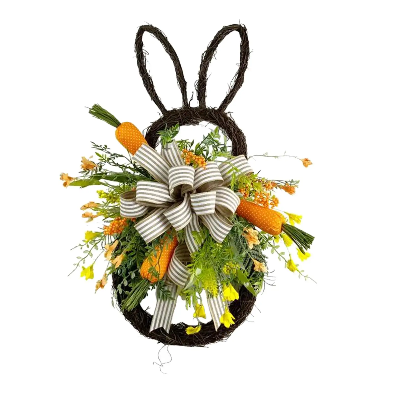 

Large Easter Rabbit Wreath Decor Spring Wreath Hanging with Ears for Front Door Wedding Party Decor Outdoor Spring
