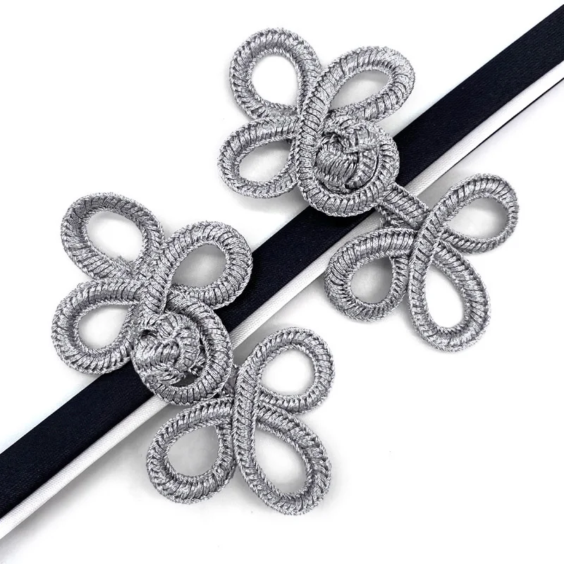 Золотистые Серебристые китайские застежки с узлом ручной работы