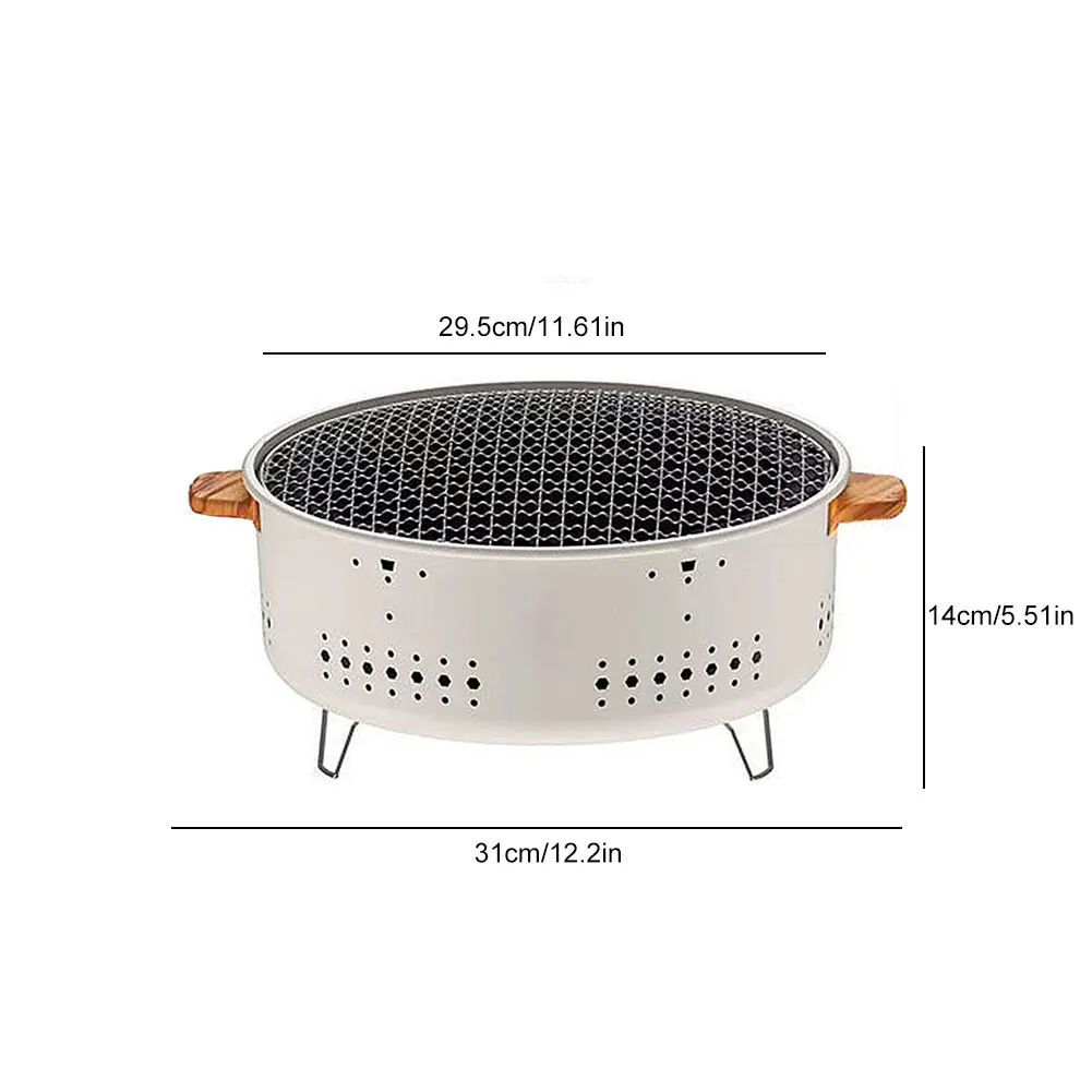 Портативная Круглая Плитка Для Гриля С Древесным Углем Многофункциональная