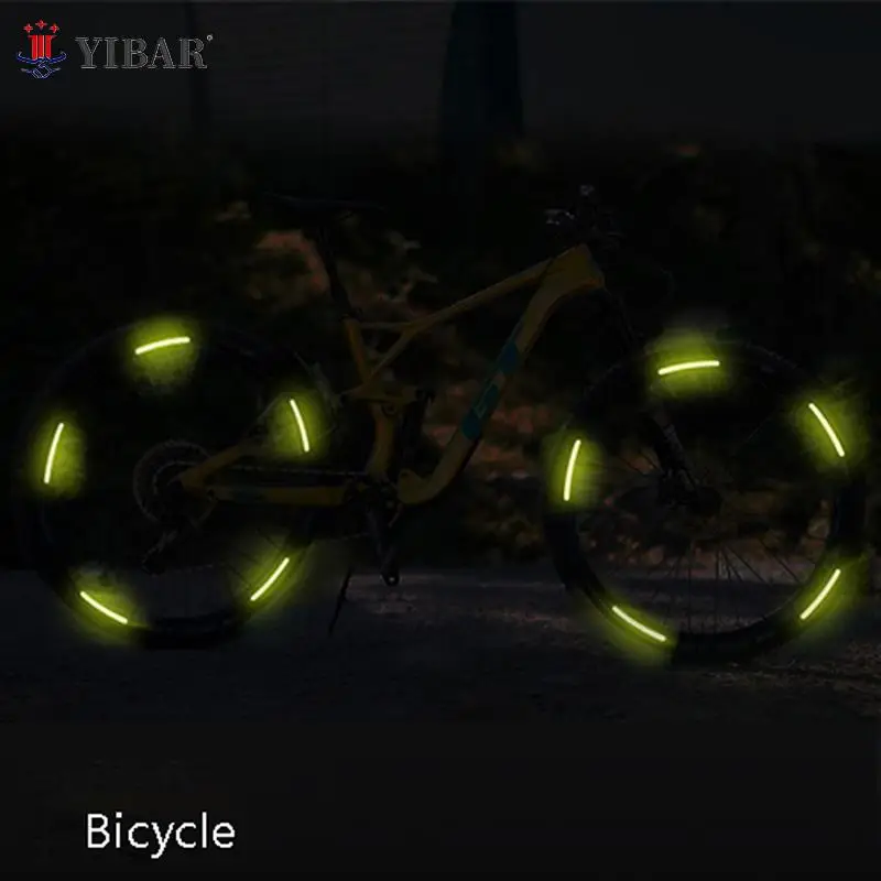 

20pcs Wheel Hub Reflective Stickers Anti Scratch Auto Body Decorative Rim Tape Strips Warning Passing FOR Car Motorcycle Bicycle