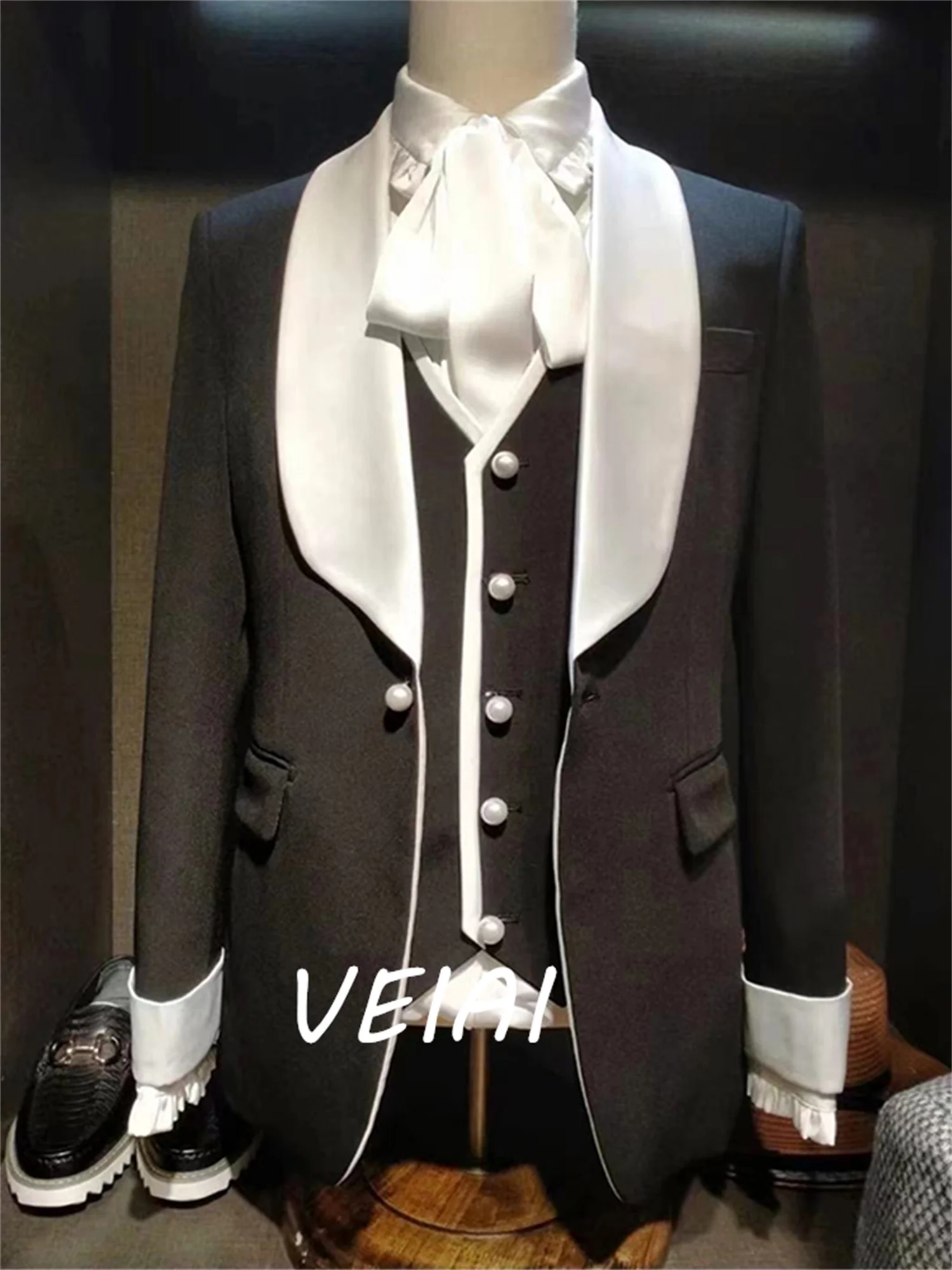 

Мужские костюмы для официальной вечеринки жениха, однобортные мужские деловые костюмы из 3 предметов (пиджак + брюки + жилет + галстук), костюм novio, новинка 2022