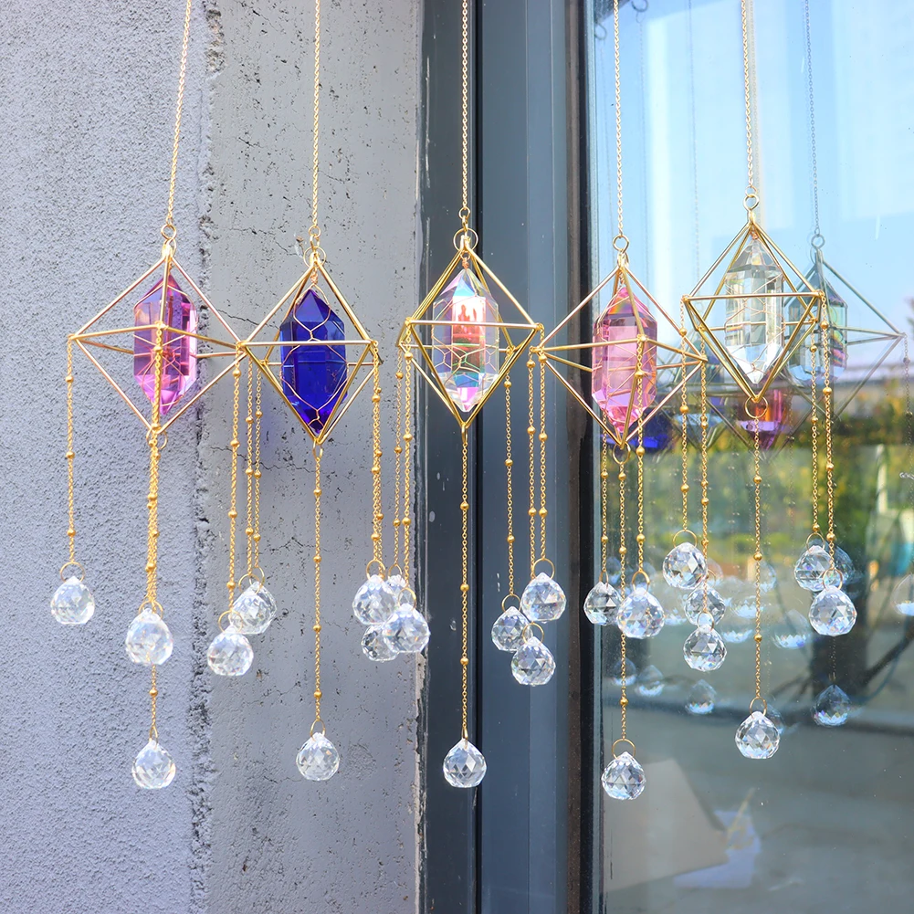 

Crystal Wind Chime Prism Sun Light Catchers Windbell Hanging Ornament Room Garden Window Home Decoration Chandelier Pendant