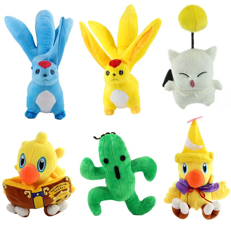 

Final Fantasy Moogle Green Cactus Cactuar XIV Carbuncle Emerald and Topaz Plush Toys Soft Stuffed Animals Dolls gifts