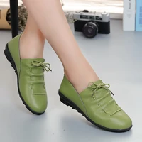 women shoes new arrival spring lace up pleated genuine leather flats shoes woman rubber party female shoes tenis feminino