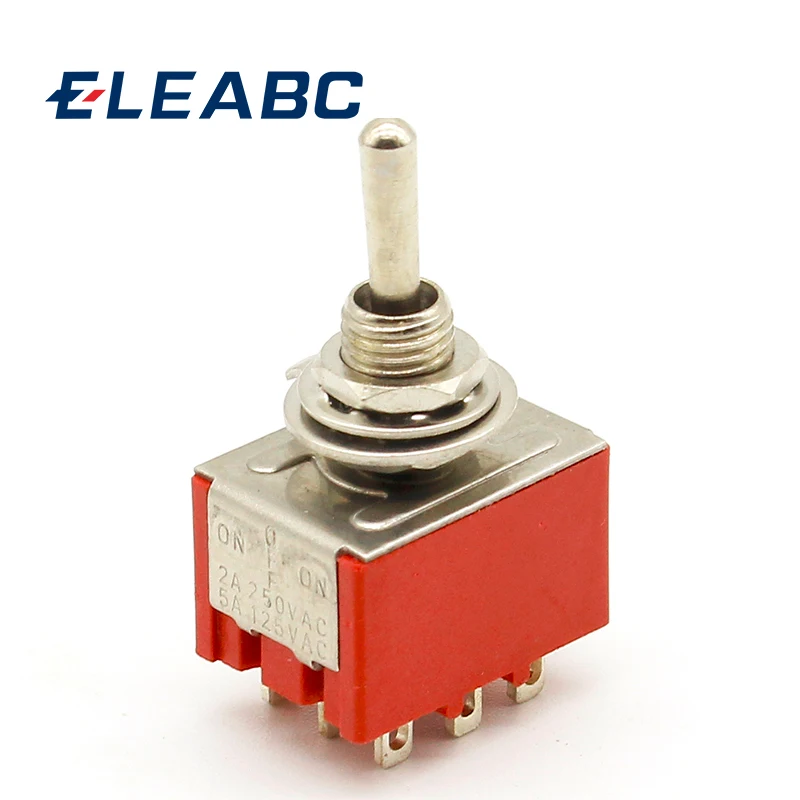 

1 pcs NEW Red 9 Pin ON-OFF-ON 3 Position Mini Toggle Switch AC 6A/125V 3A/250V