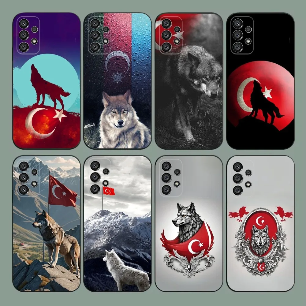 Turk Wolf Turkey Flag Phone Case For Samsung Galaxy A20 A21s A22 A31 A32 A52 A53 A72 73 A80 A91 Soft Black Cover