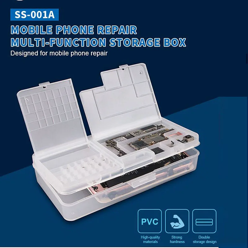 

SS-001A Multi Functional Mobile Phone Repair Storage Box for IC Parts Smartphone Opening Collector for Motherboard Repair Tools