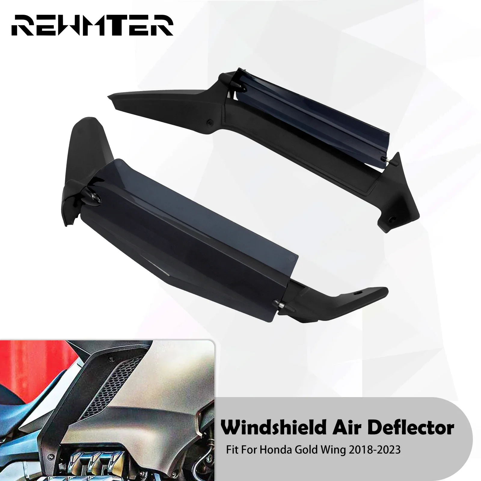 Мотоциклетное черное регулируемое лобовое стекло, боковое крыло, лобовое стекло, воздушный дефлектор, пластик для Honda Gold Wing GL1800D Tour 2018-2022 23