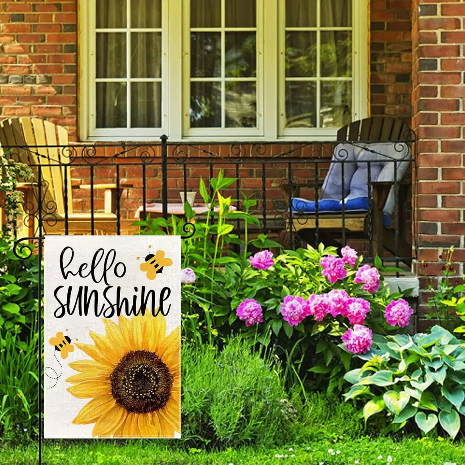 Флаг Hello Sunshine Garden подсолнух 12x18 дюймов двухсторонние вертикальные флаги
