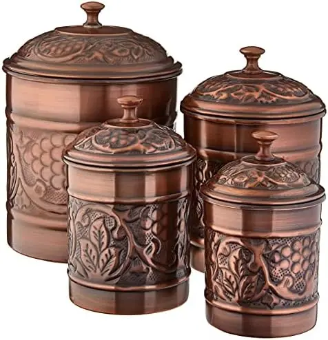 

Copper Antique Heritage Canister 4 Piece Set