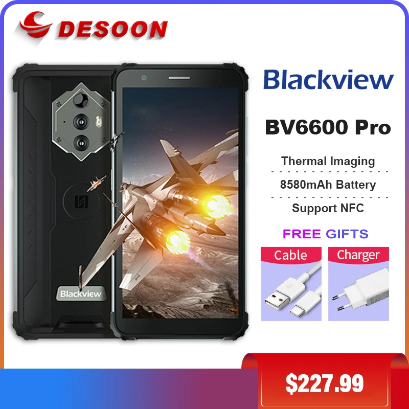 Смартфон Blackview BV6600 Pro тепловизионная камера FLIR®4GB + 64GB 5 7 &quotAndroid 11 мобильный